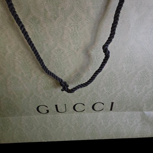 GUCCI große geprägte Einkauf Geschenk Papiertüte 8"×17"×221/2" mit Seil Griffen LESEN - Bild 17 von 24