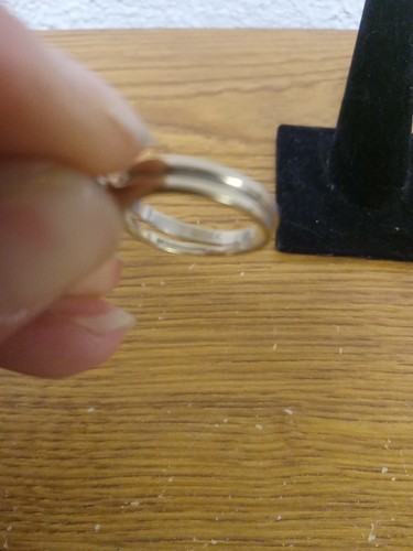 Hochzeitsset 14K Weißgold Vintage Größe 4 sehr klein zusammen angesautert LESEN - Bild 9 von 14