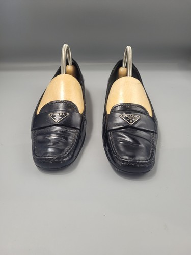 Prada Black Patent Loafers UK 6 EU 39 Leather Slip-On Pumps Ballet Flats Pumps - Picture 5 of 24