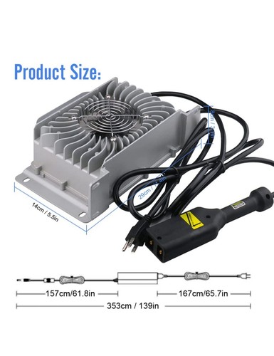 Cargador de batería impermeable para carro de golf 36V 18A con enchufe tipo D - Imagen 6 de 9
