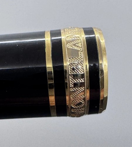 Montblanc Meisterstuck Classic 144 Black Vtg Cap Barrel With Gold Trim, Nice Wor - Picture 6 of 6