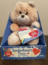 Vintage Care Bears Tender Heart Bear 13" Plush With Original Box Kenner 1983