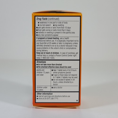 Walgreens Ibuprofen 200mg Pain Reliever Fever Reducer 100 Tablets EXP 01/2026 - Picture 4 of 6
