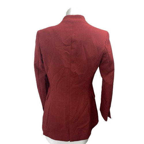 Zara Damen Rot Vorne Offen Langarm Taschen Blazer Mantel Jacke Oberteil Gr. XS - Bild 2 von 4