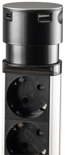 CHILITEC Schreibtisch-Einbausteckdose, 3-fach, UBS-A+C - Bild 3 von 3