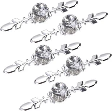 Sumnacon Drawer Dresser Knobs Pull Handles - Crystal Glass 4.7 Inch, Silver 