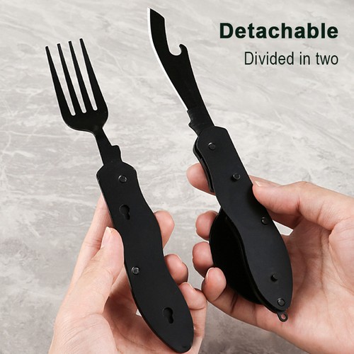 4 In 1 Multifunctional Camping Utensils Foldable Cutlery Combination Tableware - Picture 2 of 3
