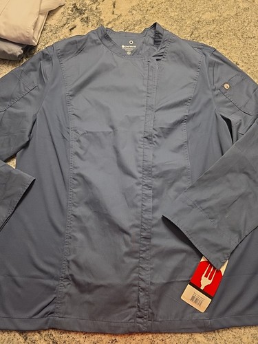 Lot Of 3 Chef Works Cook Jacket Restaurant Kitchen Uniform Gray  White Shirt I2 - Picture 14 of 20