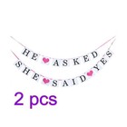 Set of 2 Engagement Party Decorations Banners Bachelorette Wedding