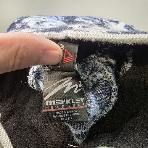 Merkley Headgear Wool Bill Beanie Snow Ice Camo Blue White Polartec Made Canada - Bild 9 von 10