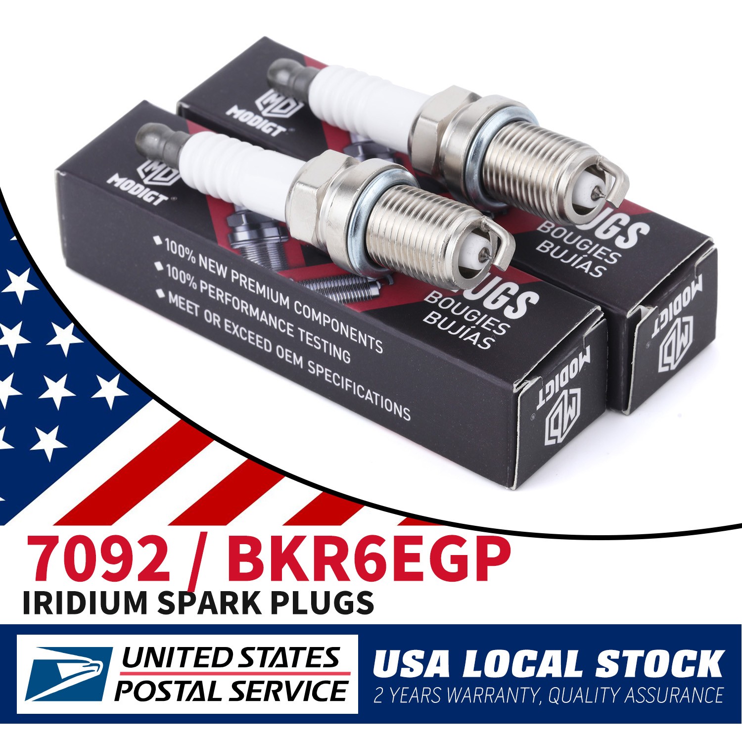 Replacement For NGK BKR6EGP/7092 Set of 6Pcs IRIDIUM High Performence Spark Plug