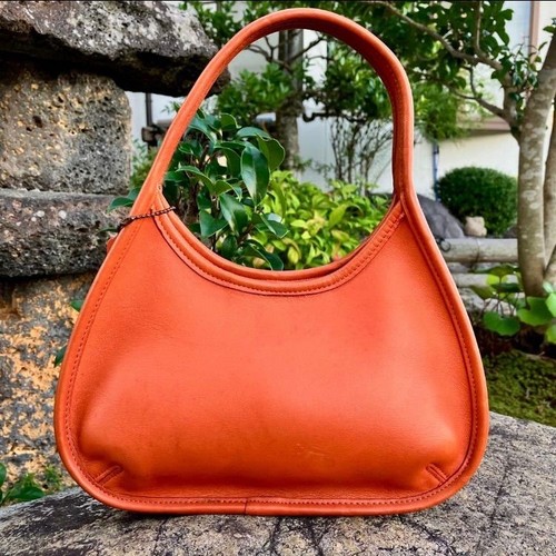 Vintage COACH Ergo Mini Satchel Hobo Tangerine Orange USA Leather Handbag #310 - Picture 2 of 11