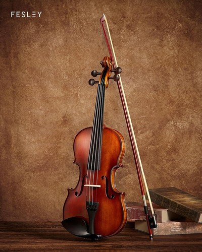 4/4 Full Size Violine Kit - geflammter Ahorn mit Zubehör für Anfänger - Bild 11 von 11