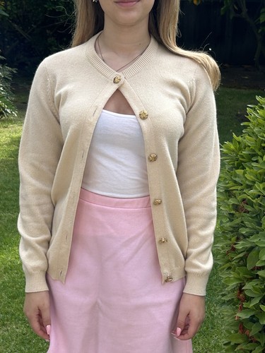 Vtg The Scotch House Ballantyne M 100% Cashmere Button Up Cardigan