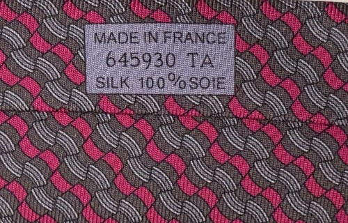 HERMES TIE 645930 TA Darker Red 100% Silk Tie “Coffee Cups” Pattern NIB - Picture 2 of 6