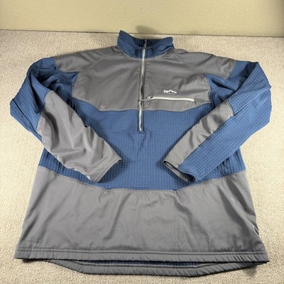 Patagonia Polartec Power Dry Pullover Mens XL Blue Gray 1/4 Zip Long Sleeve Top