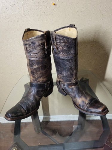 Sendra Men's Brown Distressed  Harness Leather Boots, Size 9.5.
