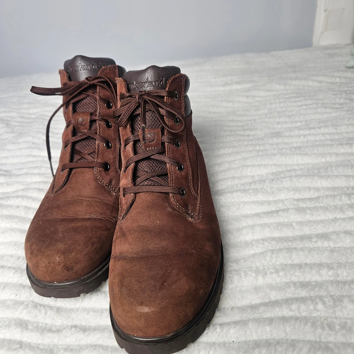 Timberland Mens 8.5M Brown Leather Chukka Boots Lace Up Ankle Lug Sole Timberland Brown Boots for Men for Sale | Shop New & Used  main image 4