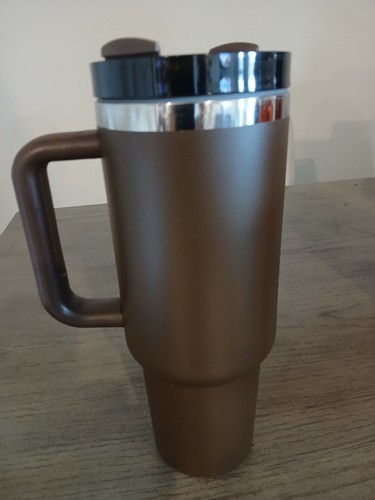 40 oz Stainless Steel Large Tumbler Double Wall Insulated Mug w/ Straws & Handle - Picture 19 of 24
