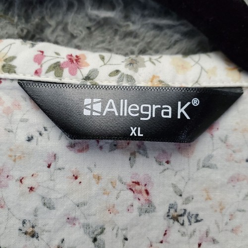 Top Allegra K para mujer XL multicolor floral con botones cuello Peter Pan - Imagen 2 de 9