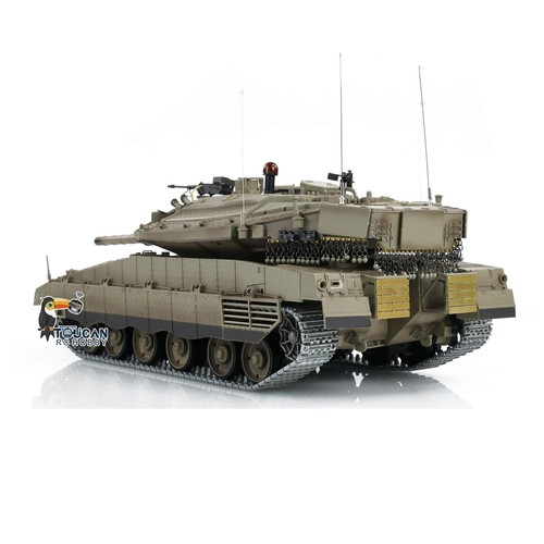 1:16 HengLong 3958 aggiornamento RC carro armato da battaglia principale IDF Merkava MK IV FPV 360° torretta - Foto 10 di 12