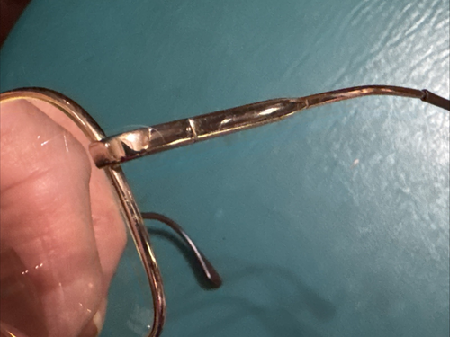 Vintage EC-9001 Gold Wire Rim Aviators Eyeglass Frame 55 20 145 Bifocals - Picture 16 of 18