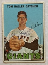 Tom Haller 1967 Topps ON-CARD AUTO Buyback HA Retrograph Giants Autograph