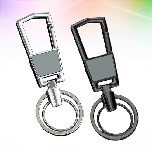 2 Pcs Bag Pendant Decoration Cool Keyring Keychain Stainless Steel - Picture 10 of 11