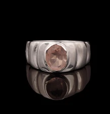 Rose Quartz Mens Ring, 925 Sterling Silver Ring, Gift For Father & Boyfriend