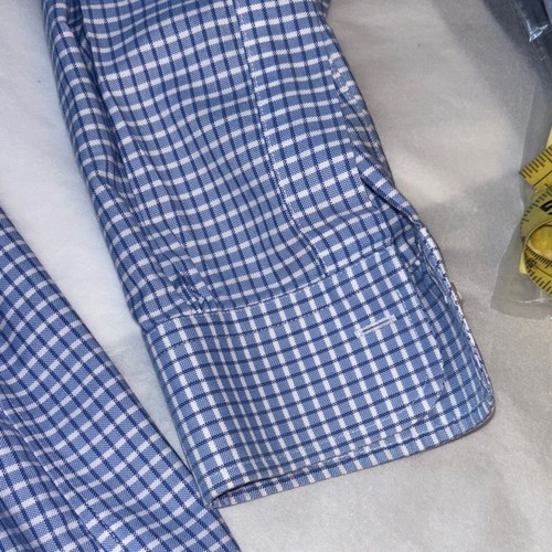 Brooks Brothers Milano Blue Plaid Milano Dress Shirt 16.5/33 Supima Cotton - Picture 5 of 8