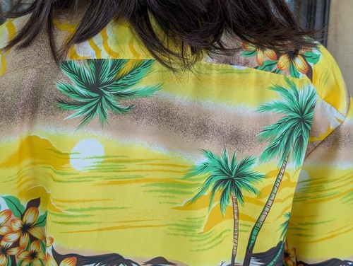 Vtg Pomare Hawaii Men's Shirt Short Sleeve Size L Yellow Hawaiian State Flower - Picture 7 of 14