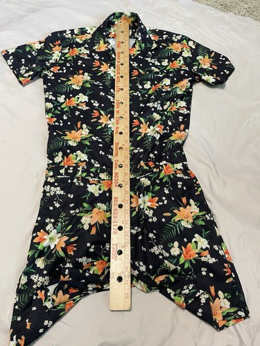 Romper Jack MENS Romper Jumpsuit Shorts SZ Small Floral / Hawaiian - Picture 2 of 12