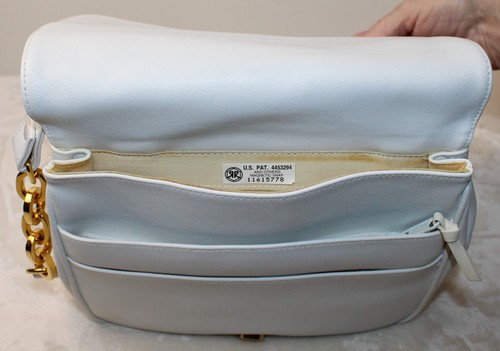 Saddle River By Stone Mountain Leather White Off White 2 Tone Shoulder Bag Purse - Picture 9 of 12
