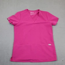 FIGS Scrub Top Womens XS Pink Technical Collection V-Neck Stretch Nurse FW1100