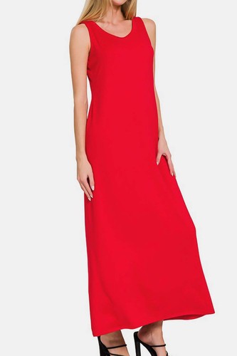 Zenana Scoop Neck Wide Strap Dress