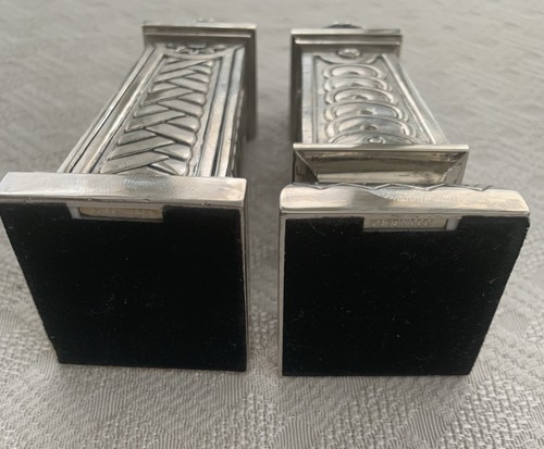 Godinger Silver Plate Salt & Pepper Shakers Lined Vintage Felt Bottom 4” VG+ - Picture 4 of 4