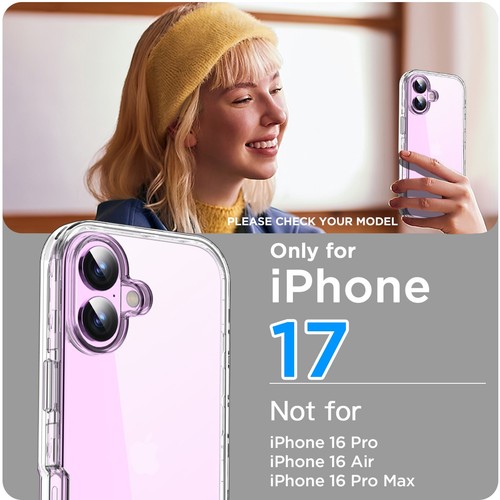 For iPhone 16 17 Pro Max 16 Plus 16e Shockproof Case Heavy Duty Clear Hard Cover - Picture 29 of 39