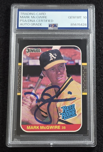 1987 Mark McGwire signierte BEWERTETE ROOKIE-Karte - Oakland Athletics - PSA 10 Autogramm
