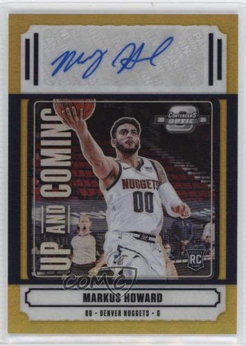 2020 Contenders Optic Up and Coming Gold Prizm /10 Markus Howard Rookie Auto RC