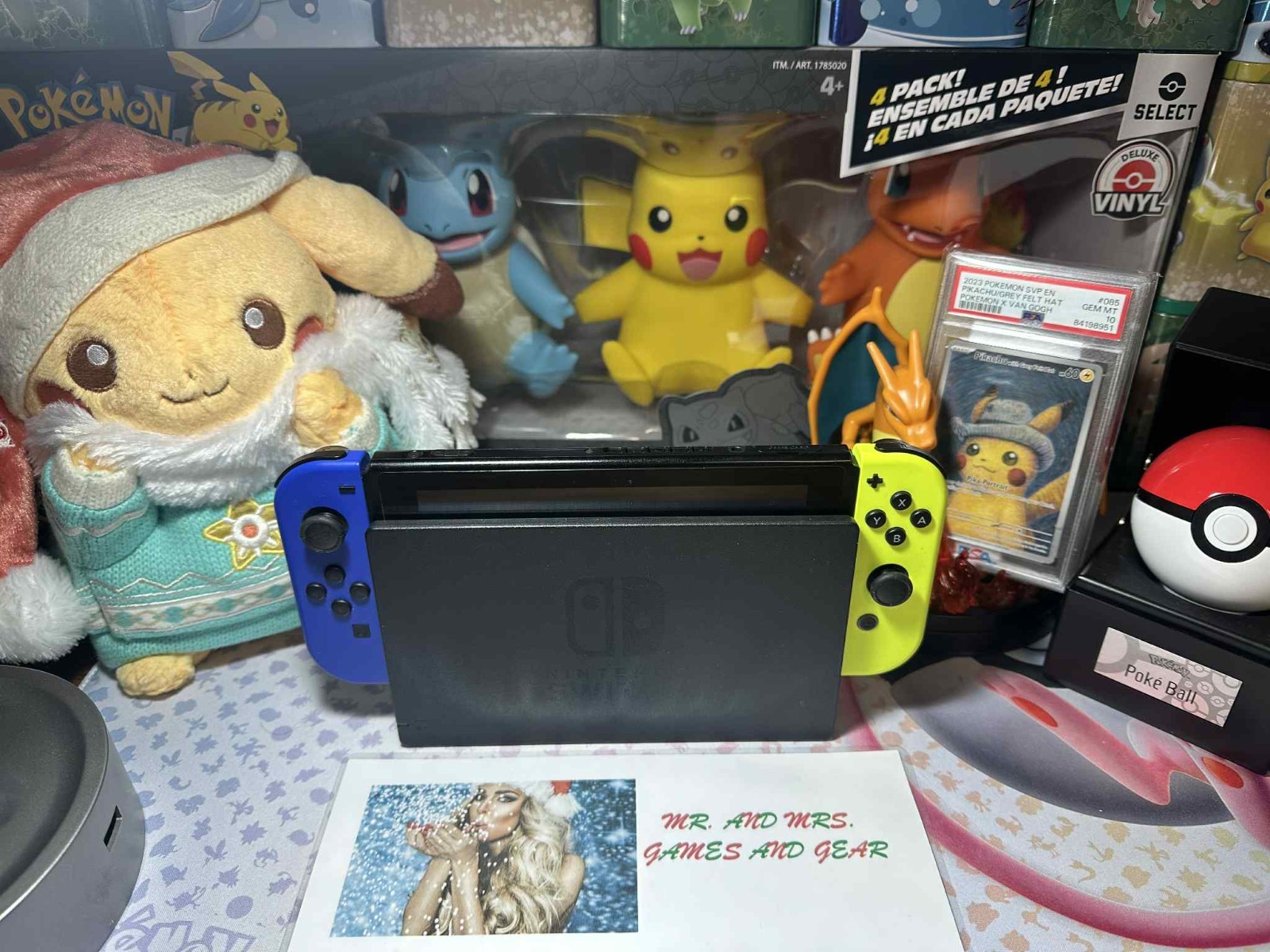 Nintendo Switch 32GB Cobalt/Neon Console TESTED Some Wear From Normal Use