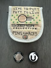 Golf Valuables Pouch Sizemore Tees Divot Tools $ Holder & Ball Marker Silver LUX