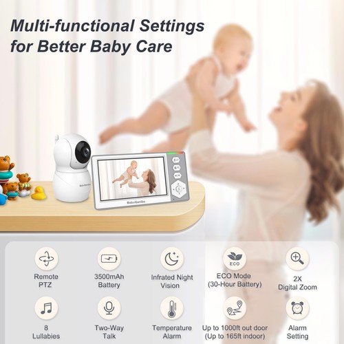 Baby Monitor with Camera and Audio, 4.3'' Video Baby Monitor No WiFi with 100... - Picture 2 of 9
