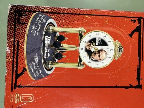 The Godfather Ceramic Glass Covered Revolving Pendulum Clock 2009 Paramount Pics - Picture 12 of 14