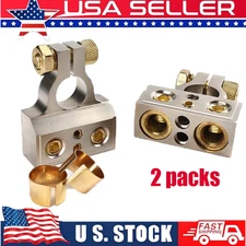 2PC Heavy Duty Top Post Battery Terminals - 2PC Universal Positive/Negative Set