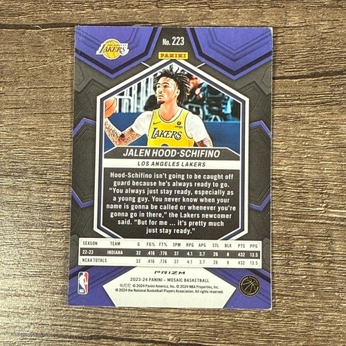 Jalen Hood-Schifino #223 Silver Mosaic Prizm (RC) 2023-24 Panini Mosaic NM - Picture 2 of 2