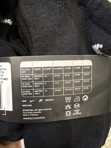 NEW 6 PAIR PACK KIDS NIKE CUSHIONED NO SHOW SOCKS 10C-3Y Black - Picture 3 of 6