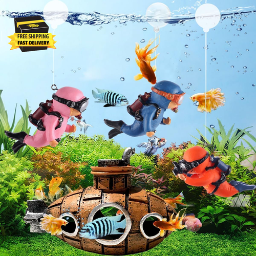 2-Pack Tank Decorations, Cute Little Diver, Aquarium Decoration Accessories Orna - Picture 7 of 7