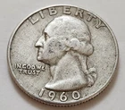 1960 D Washington Quarter 25c 90% Silver (X6)