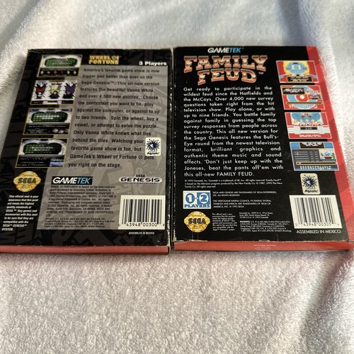 Family Feud Wheel of Fortune Sega Genesis Juego Lote Cartucho Estuche Caja Manual - Imagen 12 de 12