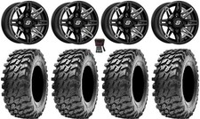Sedona Rukus 14" Wheels Black +30mm 30" Rampage Tires Textron Wildcat XX